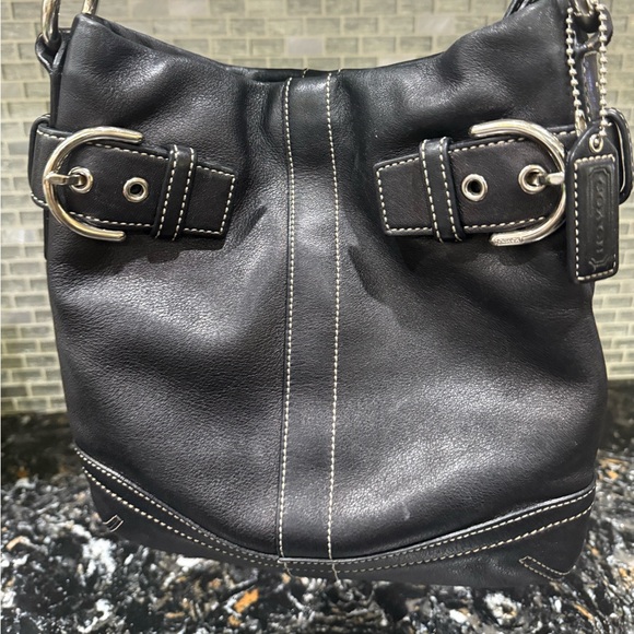 COACH SoHo Black Leather Shoulder Bag - Picture 2 of 8